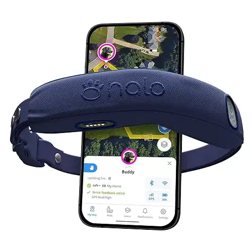 Halo Collar 4, All New GPS Wireless Dog Fence & Training Collar with Real-Time Tracking, Waterproof, One Size (4 Colors)